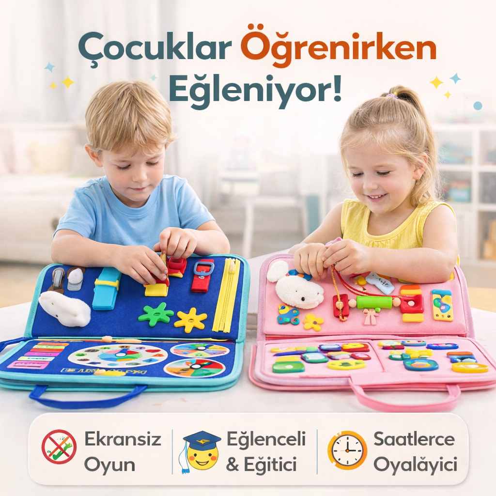 Kiddora™ Montessori Aktivite Çantası  | 8’i 1 Arada